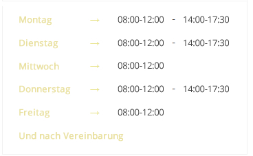 Öffnungszeiten